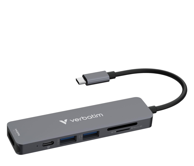VERBATIM USB-C Essentials Multiport Hub 6 Port with card reader - 1340196 - zdjęcie